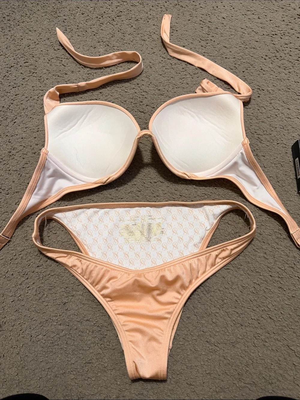 Victoria's Secret Peach Halter Push-Up Bikini Set